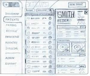 Image of early interface and experience sketch