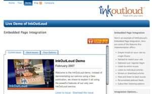 InkOutLoud website screen capture