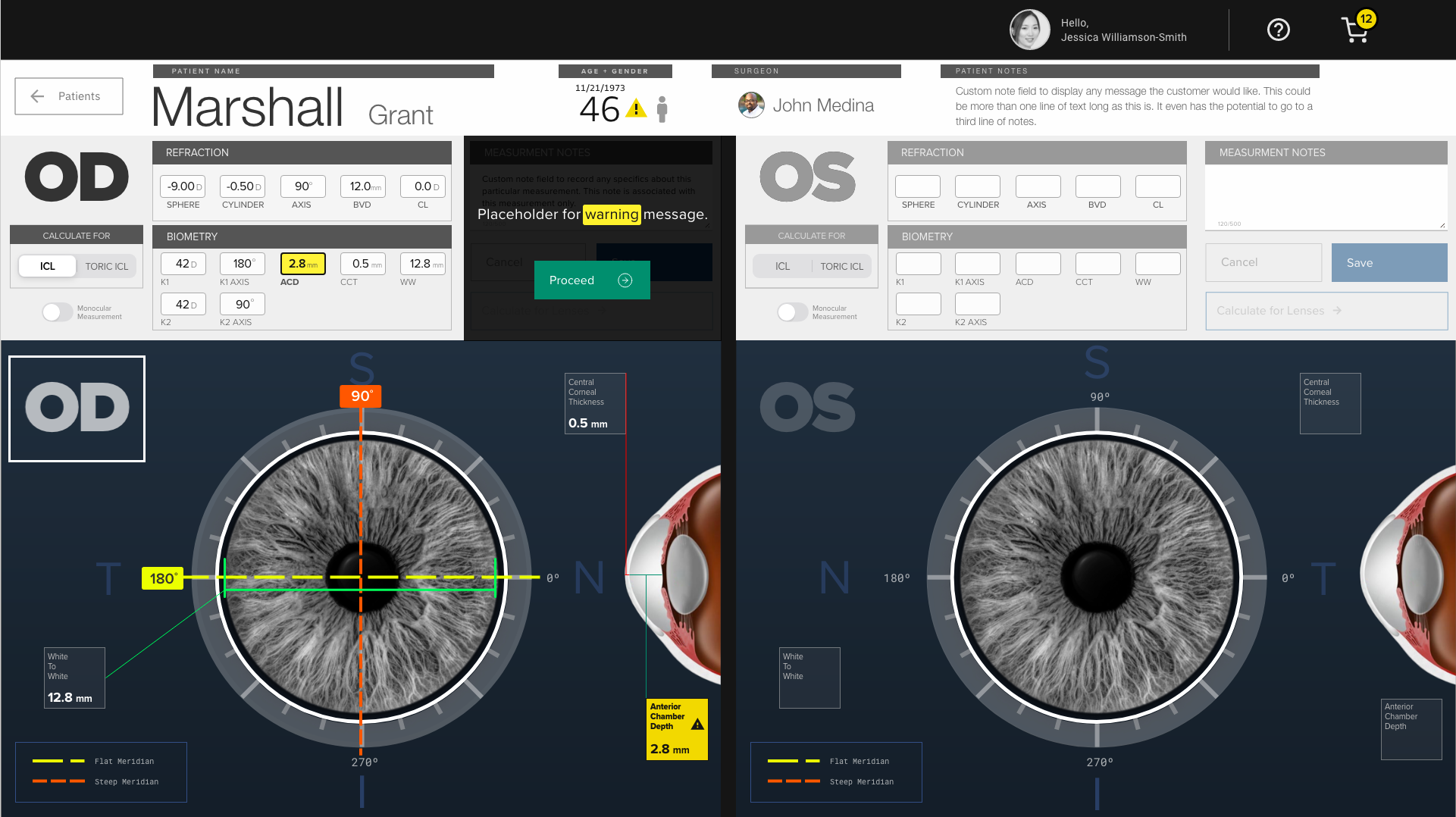 Screen capture of User Experience design for Ophthalmic Case Study