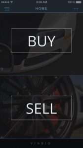 Screen capture of VinBid User Interface Design